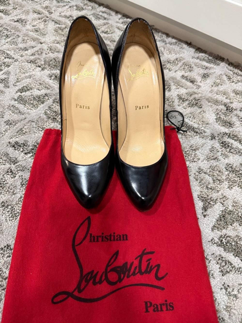 Christian Louboutin Decolette Leather Almond-Toe Pumps